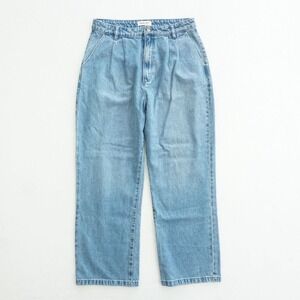 ROLLA'S r41j00 Chloe Pleat High Waist Mom Jeans Blue Denim Relaxed Fit Size 30